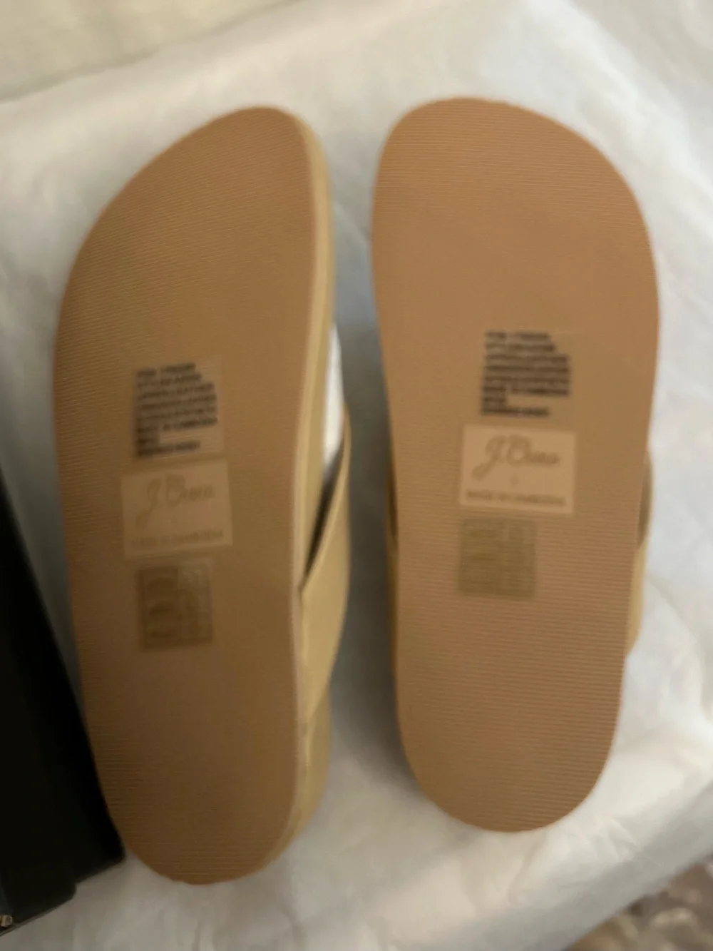 J. Crew 100% Leather Neutral Beige Resortwear Flip Flop Sandals